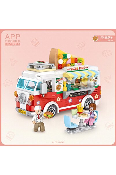 ATABY سلسلة LOZ Seyyar: عربة البيتزا |   490 قطعة من المكعبات الصغيرة |   6+ ...