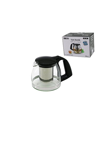 Go İthalat 700ml Glass Teapot with Steel Strainer - Plastic Handle - Lid - Ch...