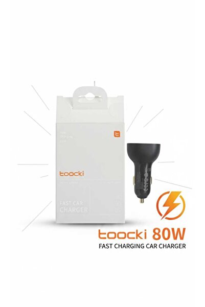 Toocki 80W FAST CAR CHARGING ADAPTOR 2PD&USB PORT