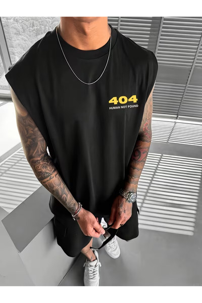 bellanova Silatrend Men's Black Original Printed Oversize Cut Cotton Crew Nec...