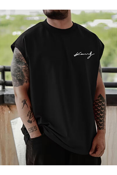 bellanova Silatrend Men's Black Original Printed Oversize Cut Cotton Crew Nec...