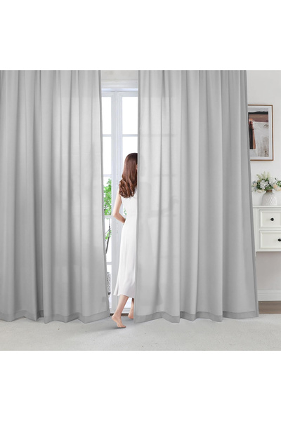 OEM Semi-transparent lace curtains Gray H145x140L cm set of 2 pieces