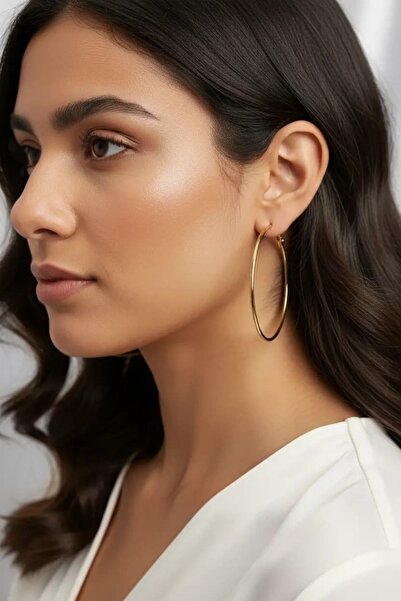Clariss Çelik Gold Renk 75 mm Halka Küpe