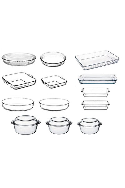 ozbience 13 Parça Borcam Tepsi ve Tencere Seti, Şık ve Dayanıklı Ahşap Kutu ile