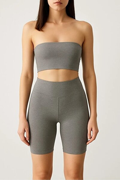 OsmanogluWear Kadın Premium Dalgıç Kumaş Yüksek Bel Şort Tayt