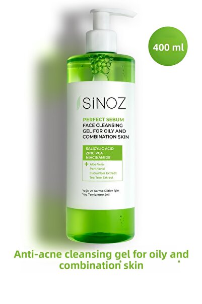 SİNOZ جل تنظيف الوجه بيرفكت سيبوم الموازن للبشرة الدهنية والمختلطة، 400 مل