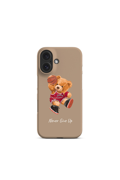 KaffCase حافظة إطلاق مطبوعة بتصميم دب تيدي لا تستسلم أبدًا، متوافقة مع آيفون 16