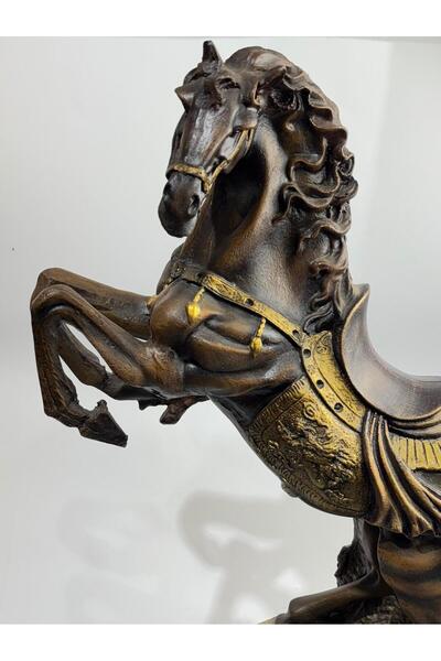 gemsartdeco FENGSHUİ AT YILI 2026 ŞAHLANAN AT HEYKELİ BÜYÜK BOY