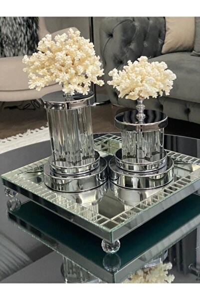 ozbience Şık Ayaklı Ayna Tepsi, Zarif ve Kullanışlı Dekoratif Parça