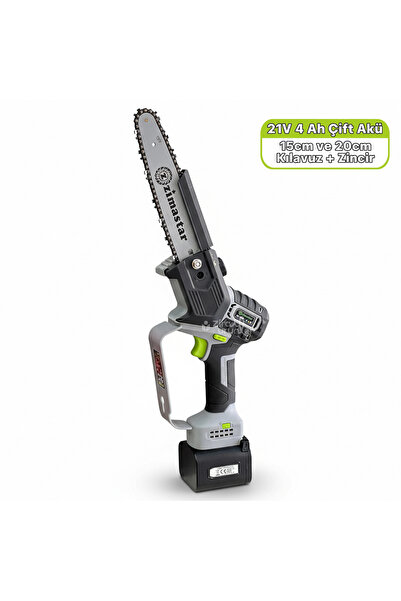 DIGERUI Zimastar SC-5808 Akülü Zincirli Budama Testeresi 21V 4Ah Çift Akülü-K...
