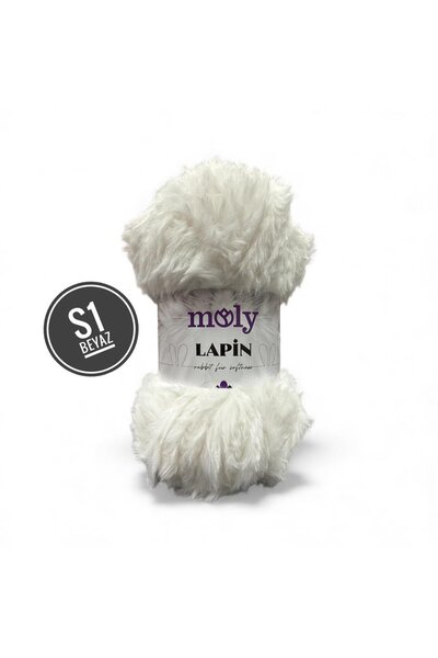 Moly Lapin Tavşan Tüyü El Örgü İpliği 100gr 64mt S1 Beyaz - 1 ADET