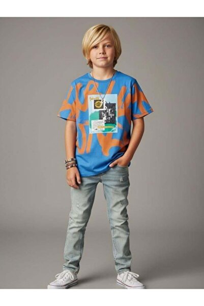 Zekids Boy's Cotton Wide Cut Printed T-shirt