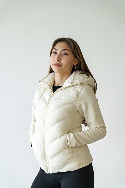 MODA Silver kapşonlu bej mont