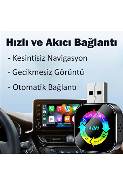 RADOON YENi 4IN1 KABLOSUZ EKRAN YANSITMA (IOS-ANDROID UYUMLU) CARPLAY ANDROİD AUTO ADAPTÖRÜ