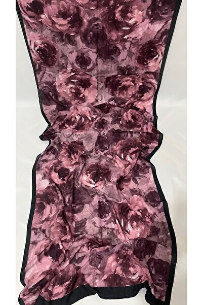 Karfa Scarfs Şal & Eşarp Pembe Rose Desenli Bambu Kraş Şal | Hafif & Dökümlü