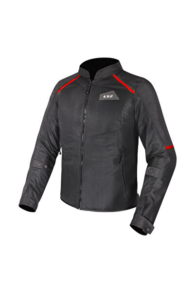 LS2 Breeze Black-Red Motorcycle Jacket