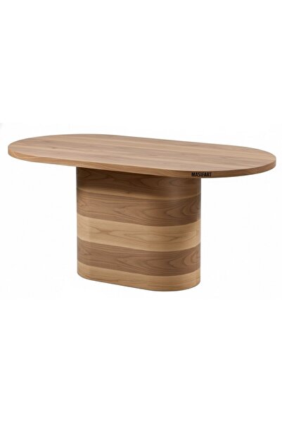 Masifart Severus 180 cm Ceviz Ufo Oval Yemek Masası