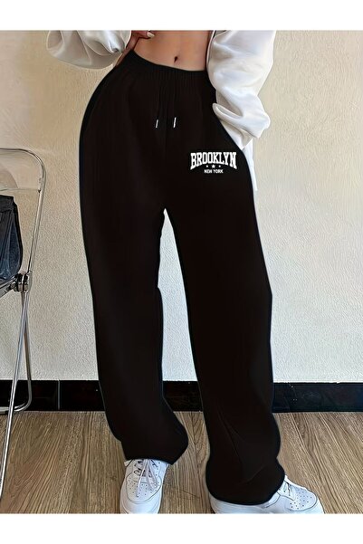 macklin Unisex Brooklyn New York Printed Baggy Cut Wide Leg Sweatpants