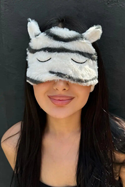 Kokoş عصابة رأس نوم من القطيفة بنقشة الحمار الوحشي مع تفاصيل أذن