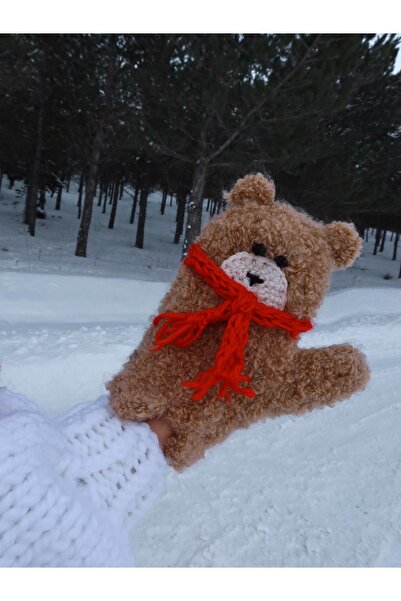 HEYAYS Teddy Ayıcıklı El Örgüsü Kahverengi Eldiven