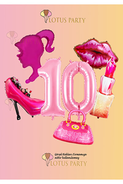 LOTUS PARTY Kokoş Kız Temalı Set - Cici Kız Temalı Set Dudak ruj Çanta Stilet...