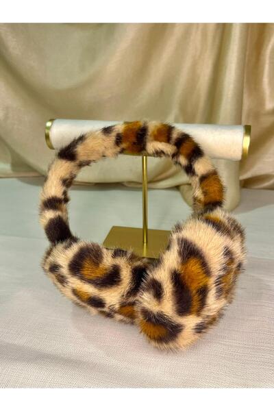 D&Z ACCESSORİES سماعات أذن من القطيفة بنمط الفهد |   سماعات أذن قابلة للطي من...