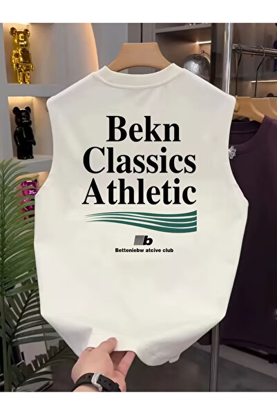 bellanova Sila Trend Men's White Original Printed Oversize Cut Cotton Crew Ne...