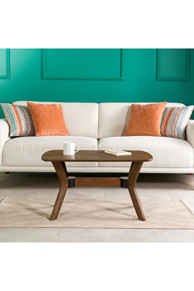 furnirem Modern Dikdörtgen Orta Sehpa, Huş Kontrplak Tabla & Masif Kayın Ağac...