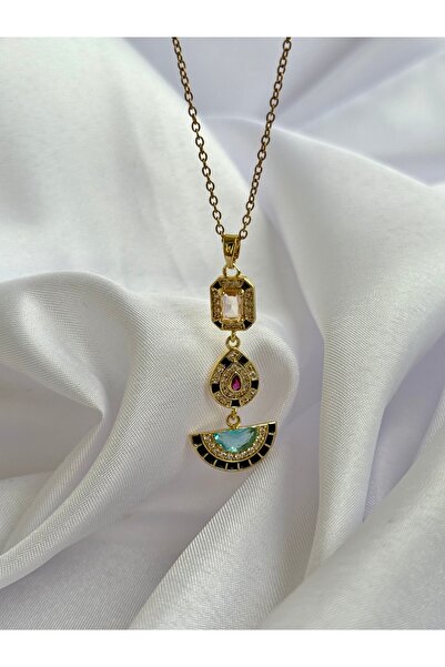 STOLIA Çelik Zirkon Taş Detaylı Y Kolye