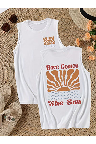 bellanova Sila Trend Men's White Original Printed Oversize Cut Cotton Crew Ne...