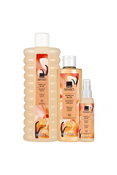 AVON Vanilla Bliss Trio Set - vanilla foam, shower gel, body spray