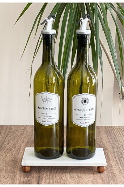 ozbience Marble Oil Tray 20X10 Cm, Wooden Stand Presentation Tray