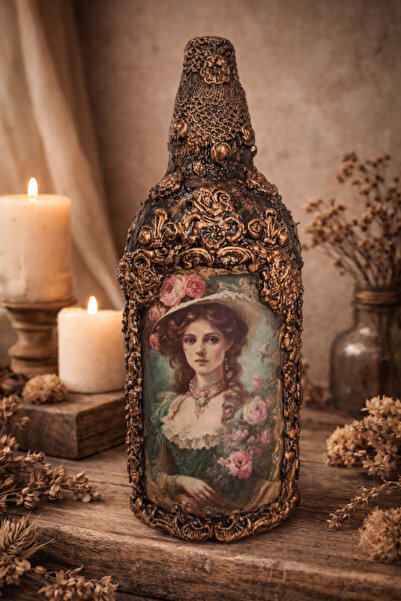 ZESİBA El Yapımı Antik Kadın Portreli Dekoratif Obje –Vintage Ev ve Ofis Deko...