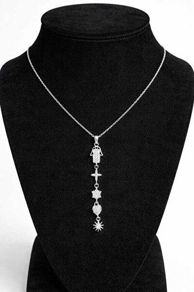 mdm style Fatma Ana Eli and Star Figured Long Pendant Necklace