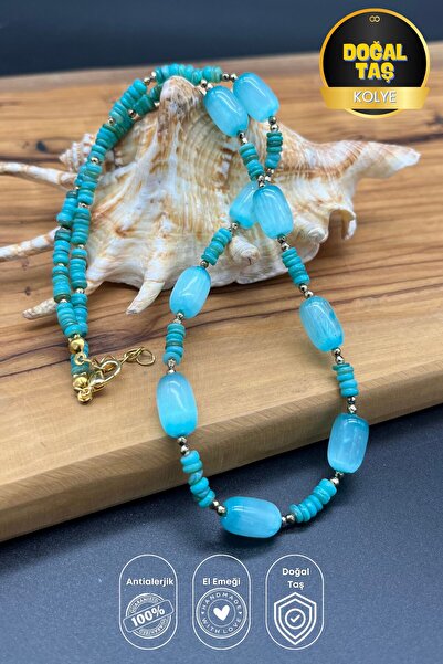 Balzamin Design Selenite Capsule Natural Stone Necklace – & Hematite – 45+5 c...