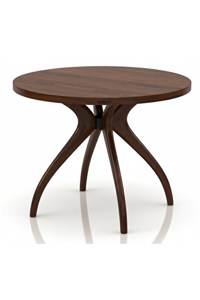 Masifart Sverus 90 cm Kayın (4 Lü) Yuvarlak Yemek Masası