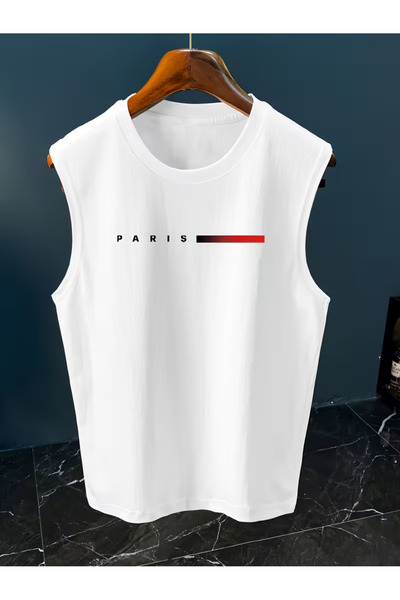 bellanova Sila Trend Men's White Original Printed Oversize Cut Cotton Crew Ne...