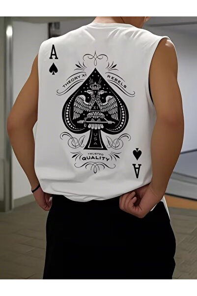 bellanova Sila Trend Men's White Original Printed Oversize Cut Cotton Crew Ne...