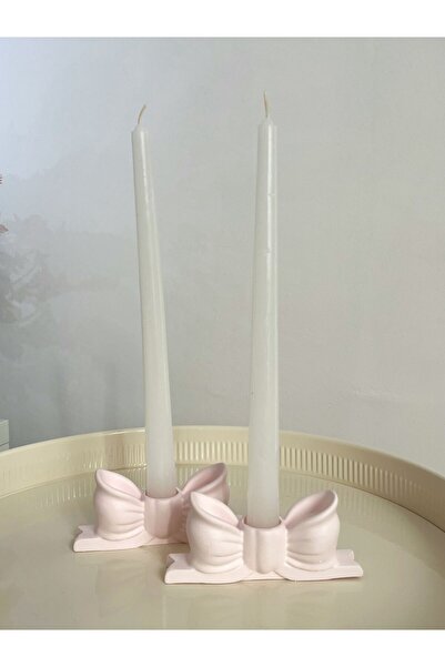 Ceribo Co. Pinterest 2’li Kelebek Fiyonk Kurdele Şamdanlık – Dekoratif Pembe ...