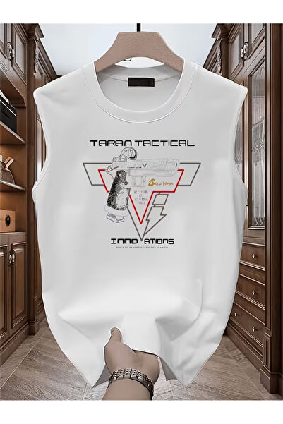 bellanova Sila Trend Men's White Original Printed Oversize Cut Cotton Crew Ne...