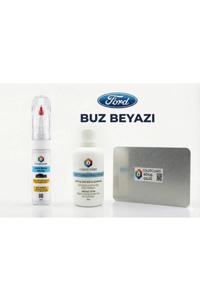 COLORGUARD Ford Buz Beyazı Rötuş Seti - 2 si 1 Arada İğne ve Fırça Uçlu Şişe,...