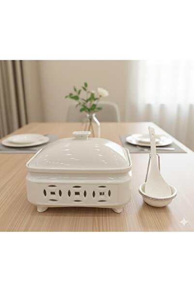 Rwafd Rema سخان شوربه بشكل مربع مع حامل ملاعق وملعقه