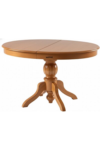Masifart Rozet 130 cm Baba Açılır Oval Yemek Masası