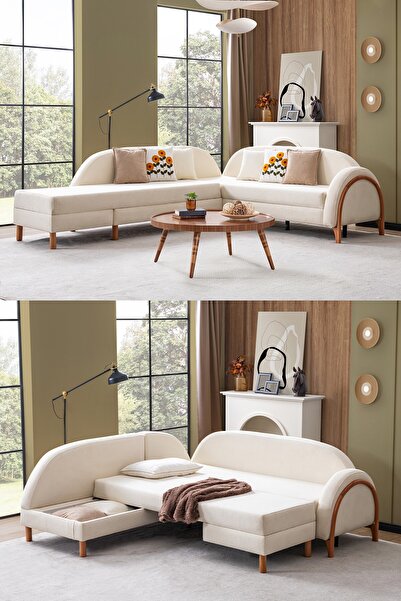 Cavissa Home Living Caviss Bohem Sandıklı Yatak Özellikli Coco Köşe Koltuk Ta...