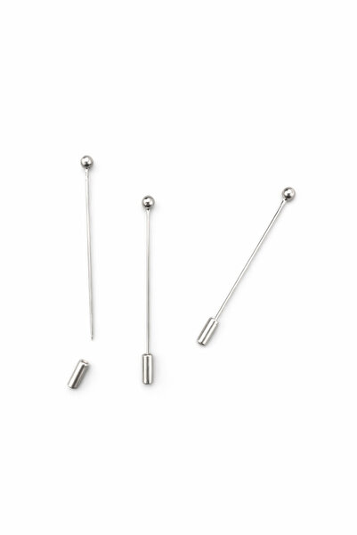 FlowerAksesuar 10 Adet - 7.5 cm, 5 mm Top Kaynaklı Yaka İğnesi, Broş İğnesi, ...