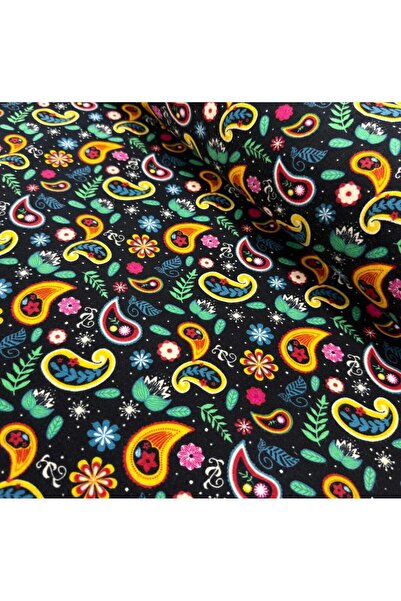 Menderes Home Şal Desen Divitin Pazen Kumaş - Siyah