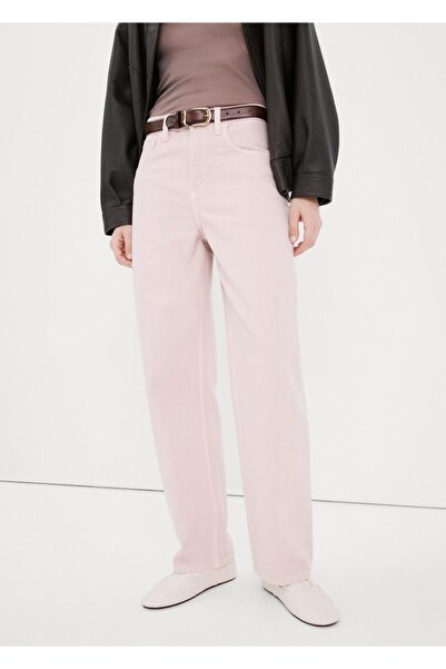 MANGO Woman Yüksek belli barrel jean pantolon