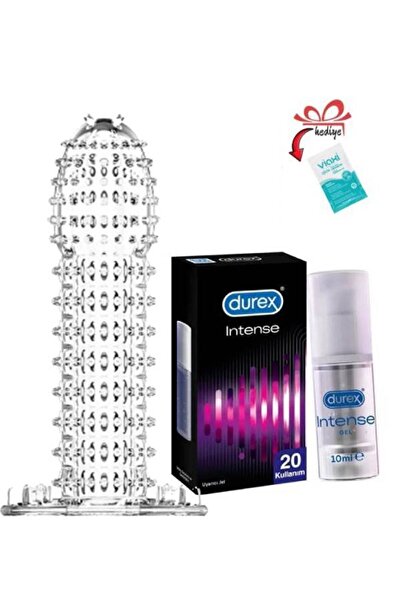 Velora Shopping Tırtıklı Uyarıcılı 14cm Silikon Sınırsız Kullanımlı Prezervat...