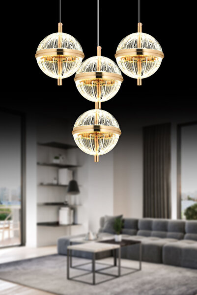 KUZEY AYDINLATMA DÜNYA 3 RENK LED 3+1 KUMANDALI MODERN AYDINLATMA AVİZE