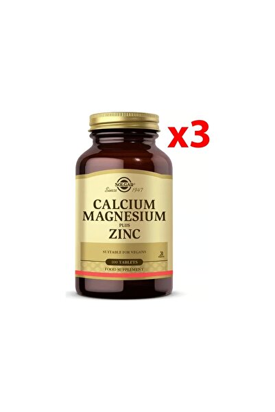 Solgar Calcium Magnesium Plus Zinc 100 Tablets 3 Pieces